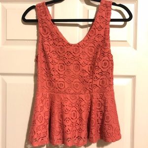 2 for $10! 💗Floral Lace Peplum Sleeveless Top